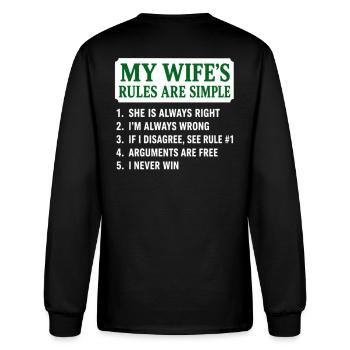 My Wife's Rules Are Simple - Men's Long Sleeve T-Shirt - black - Back