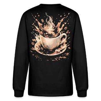 Hot Beans Art Splash Coffee Mug - Men's Long Sleeve T-Shirt - black - Back