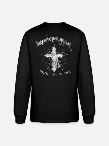 Fortis Fortuna Adiuvat - Cross and Hand Tattoo - Men's Long Sleeve T-Shirt - black