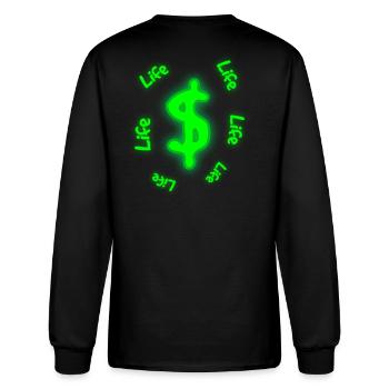 Life Revolves Around Money (Double Sided) - Men's Long Sleeve T-Shirt - black - Back