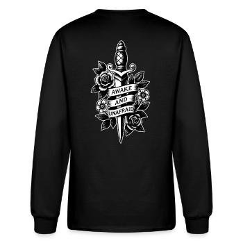 Awake and Unafraid – Emo Dagger Tattoo Art - Men's Long Sleeve T-Shirt - black - Back