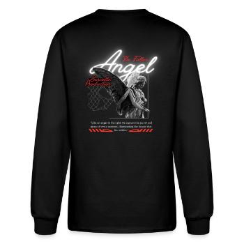 The Fallen Angel Net Wings Print - Men's Long Sleeve T-Shirt - black - Back