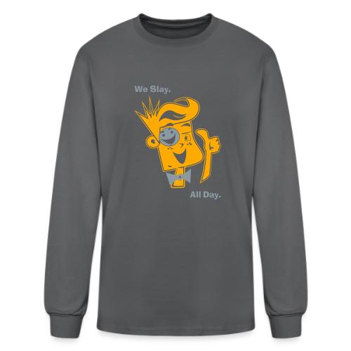 We Slay All Day Shiny Shirt Metallic Silver & Gold - Men's Long Sleeve T-Shirt