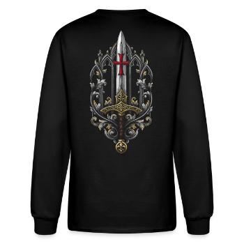 Templar Sword & Cross - Men's Long Sleeve T-Shirt - black - Back