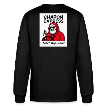 Charon Express Dark Humor Illustration - Men's Long Sleeve T-Shirt - black - Back