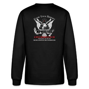 Question Authority Atheist Shirt - 2 Sided - USA - Men's Long Sleeve T-Shirt - black - Back