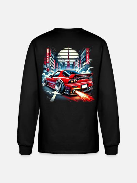 Mazda RX-7 cartoonish design - Men's Long Sleeve T-Shirt - black