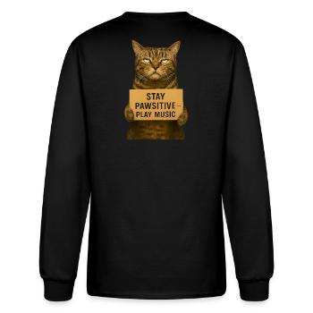 Pawsitive Music Cat Sign - Men's Long Sleeve T-Shirt - black - Back