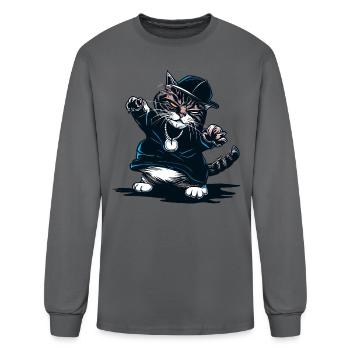 Chat Gangstar - T-shirt à manches longues Homme - gris - Devant