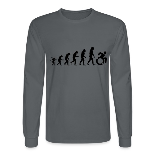 Wheelchair evolution, from walking to wheelchair - Men's Long Sleeve T-Shirt