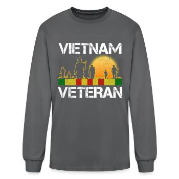 Vietnam Veteran- Veteran Vietnam - Men's Long Sleeve T-Shirt - charcoal - Front