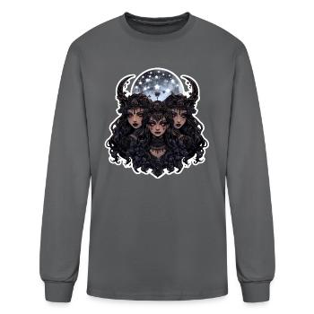Déesse Triple Lune Noire - T-shirt à manches longues Homme - gris - Devant