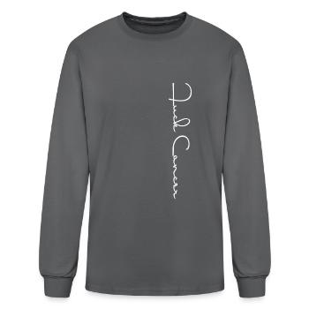 Fuck Cancer Tshirt Hate Cancer Tee Breast Cancer - Men's Long Sleeve T-Shirt - charcoal - Front