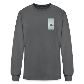 Leopard Glide in Azure - Men's Long Sleeve T-Shirt - charcoal - Front