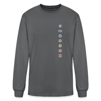 Symboles de chakra - T-shirt à manches longues Homme - gris - Devant