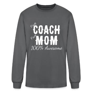 Part Coach Part Mom 100 Awesome - Men's Long Sleeve T-Shirt - charcoal - Front