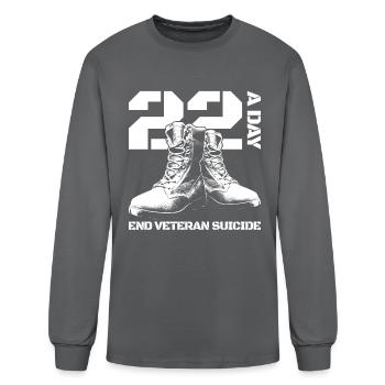 22 A Day End Veteran Suicide Veteran Suicideend ve - Men's Long Sleeve T-Shirt - charcoal - Front