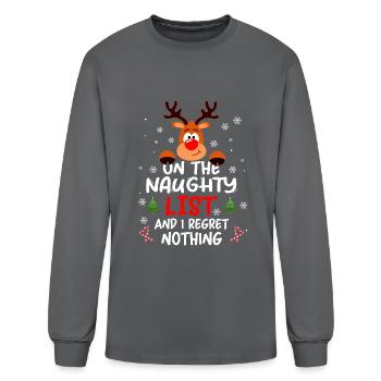 On The Naughty List And I Regret Nothing - Men's Long Sleeve T-Shirt - charcoal - Front