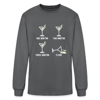 One Martini Two Martini Three Martini Floor Funny - Men's Long Sleeve T-Shirt - charcoal - Front