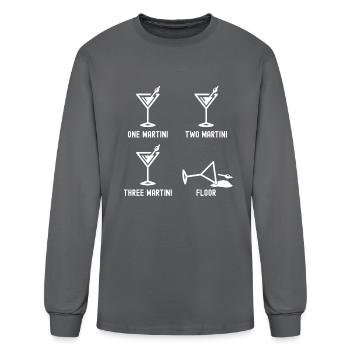 One Martini Two Martini Three Martini Floor Funny - Men's Long Sleeve T-Shirt - charcoal - Front