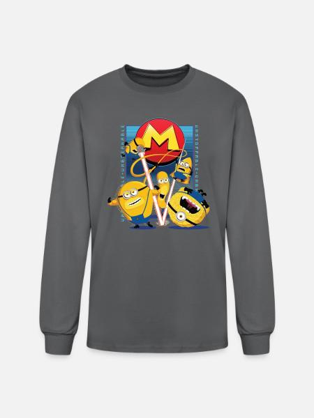Minions Mega Minions With Super Powers - Men's Long Sleeve T-Shirt - charcoal