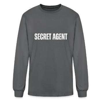 Secret Agent - Men's Long Sleeve T-Shirt - charcoal - Front