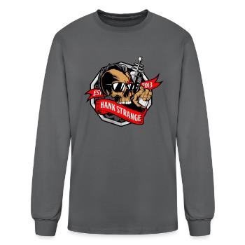 Hank Strange Channel Logo Design - Men's Long Sleeve T-Shirt - charcoal - Front