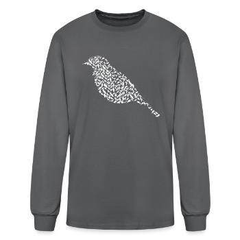 Whimsical Flight - Birds in a Bird Design - Men's Long Sleeve T-Shirt - charcoal - Front