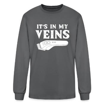 Barbershop Barber Talented - Men's Long Sleeve T-Shirt - charcoal - Front