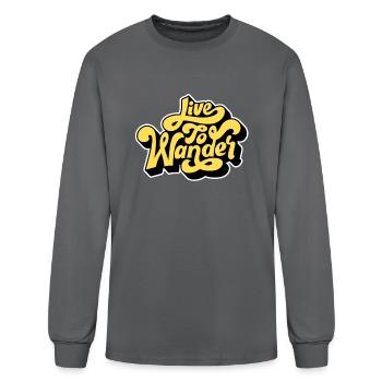 Live to Wander - Men's Long Sleeve T-Shirt - charcoal - Front
