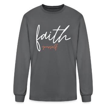 Faith - Men's Long Sleeve T-Shirt - charcoal - Front