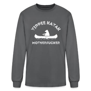 YIPPEE KAYAK MOTHERF#CKER - Men's Long Sleeve T-Shirt - charcoal - Front