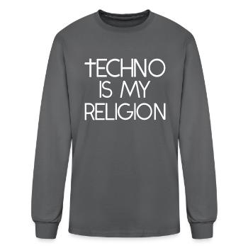 Techno Is My Religion - Men's Long Sleeve T-Shirt - charcoal - Front