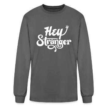Hey Stranger - Men's Long Sleeve T-Shirt - charcoal - Front