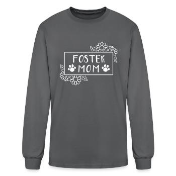 Foster Mom Pets Adoption Animal Shelter Rescue - Men's Long Sleeve T-Shirt - charcoal - Front
