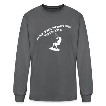 Kite Surfing Wind Gift Surfing Sea - Men's Long Sleeve T-Shirt - charcoal - Front