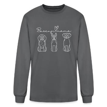 Basenji Mama Dog Lover Basenji Owner Basenji Mom - Men's Long Sleeve T-Shirt - charcoal - Front