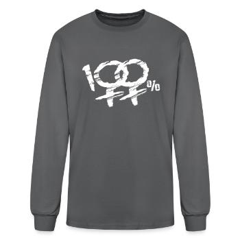 100 Percent Real Female Rev - Men's Long Sleeve T-Shirt - charcoal - Front