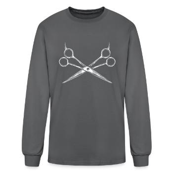 Hair Stylist Barber - Men's Long Sleeve T-Shirt - charcoal - Front