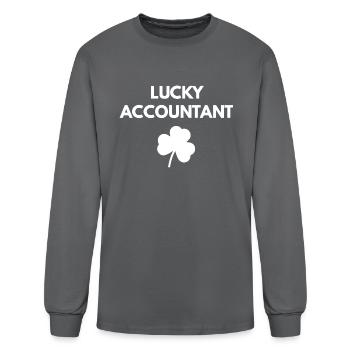 Lucky Accountant - Men's Long Sleeve T-Shirt - charcoal - Front
