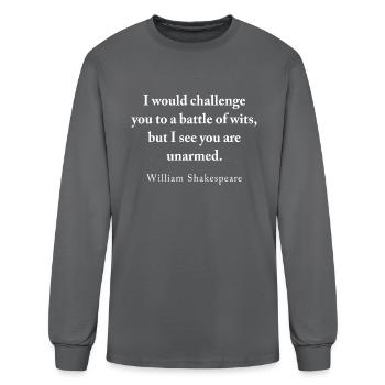 William Shakespeare Quote - Men's Long Sleeve T-Shirt - charcoal - Front