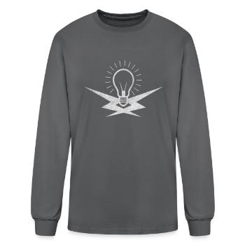 Electricity Electrical Electrician Lineman Linemen - Men's Long Sleeve T-Shirt - charcoal - Front