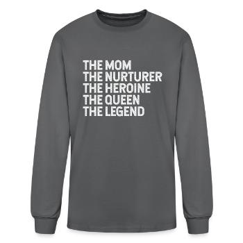 Mom Nurturer Heroine Queen Legend - Men's Long Sleeve T-Shirt - charcoal - Front