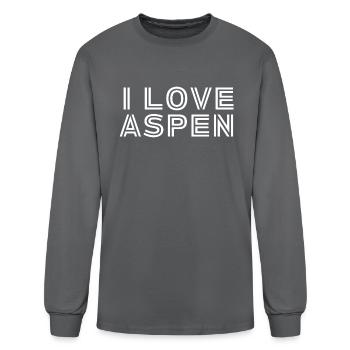 I Love Aspen. I Heart Aspen. Red Heart Valentine's - Men's Long Sleeve T-Shirt - charcoal - Front