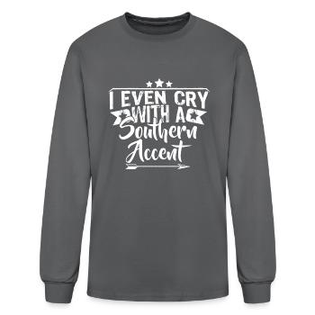 I Even Cry With A Southern Accent - Men's Long Sleeve T-Shirt - charcoal - Front