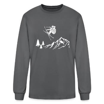 Skiing In The Alps - Men's Long Sleeve T-Shirt - charcoal - Front