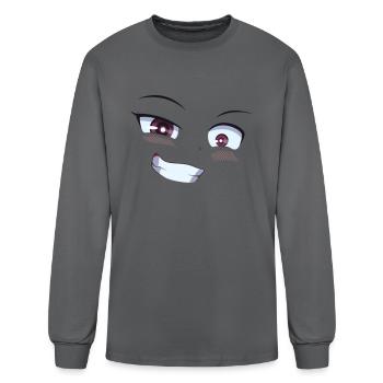 Anime eyes and mouth - Men's Long Sleeve T-Shirt - charcoal - Front