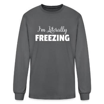 i'm literally freezing - Men's Long Sleeve T-Shirt - charcoal - Front