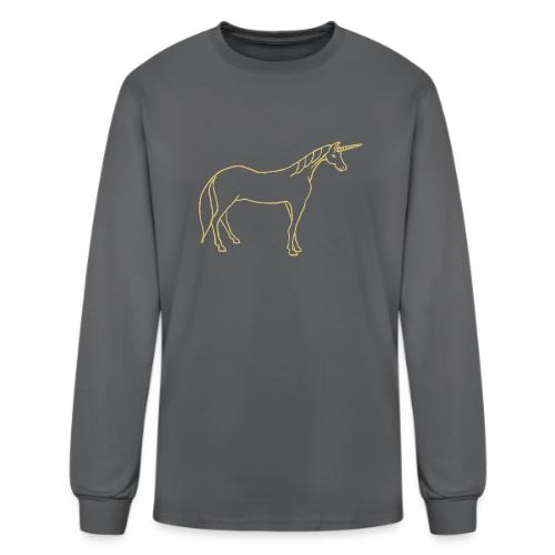 unicorn gold outline - Men's Long Sleeve T-Shirt