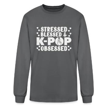 K Pop Fan Korean Pop Music Fashion Music Album - Men's Long Sleeve T-Shirt - charcoal - Front
